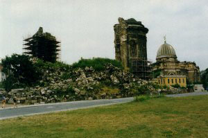 The remains of the Frauenkirche in 1991.
